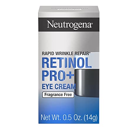 Neutrogena Rapid Wrinkle Repair Retinol Pro+ očný krém proti vráskam, cielený očný krém na vrásky a tmavé kruhy, formulovaný bez vône, farbív, ftalátov a parabénov, 0,5 oz