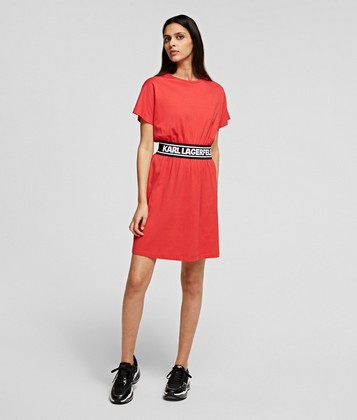 Šaty Karl Lagerfeld Logo Tape T-Shirt Dress