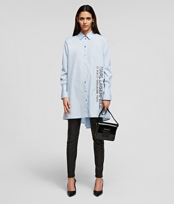 dámske tunikové, Košela Karl Lagerfeld Embellished Poplin Tunic Shirt