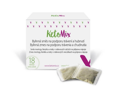 ketomix bylinná zmes s moringy na podporu trávenia a chudnutie 18 sáčkov