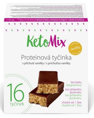 ketomix proteínové tyčinky s príchuťou vanilky 16 x 40 g