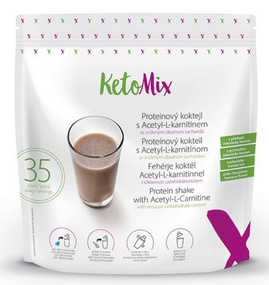 ketomix proteinový koktejl s acetyl-l-karnitinem s příchutí čokoláda-banán